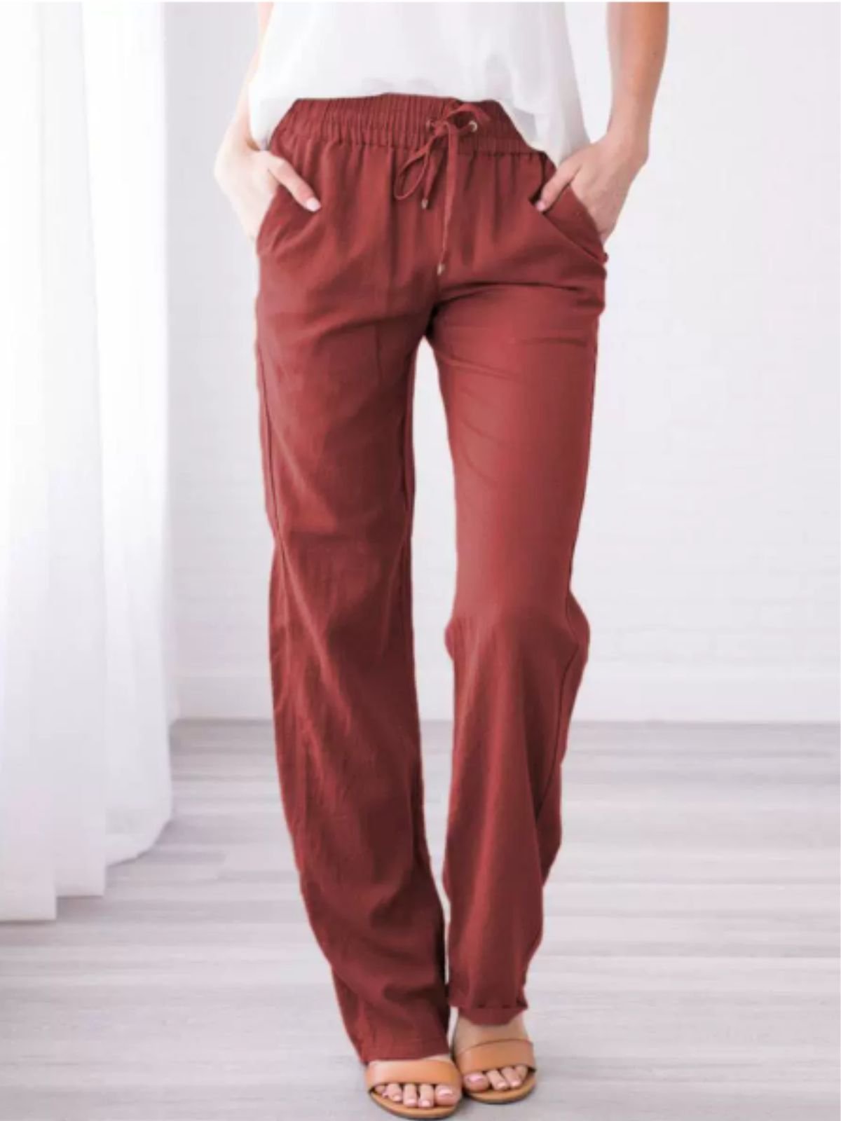 Damen Unifarben Lang Hose Lässig Frühling/Herbst Hose