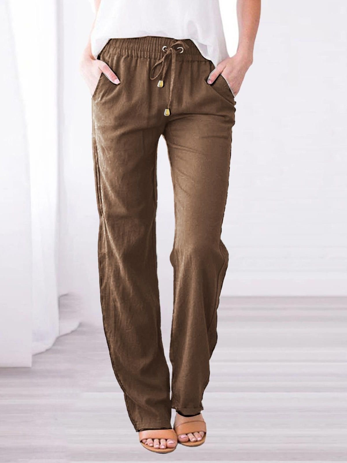 Damen Unifarben Lang Hose Lässig Frühling/Herbst Hose