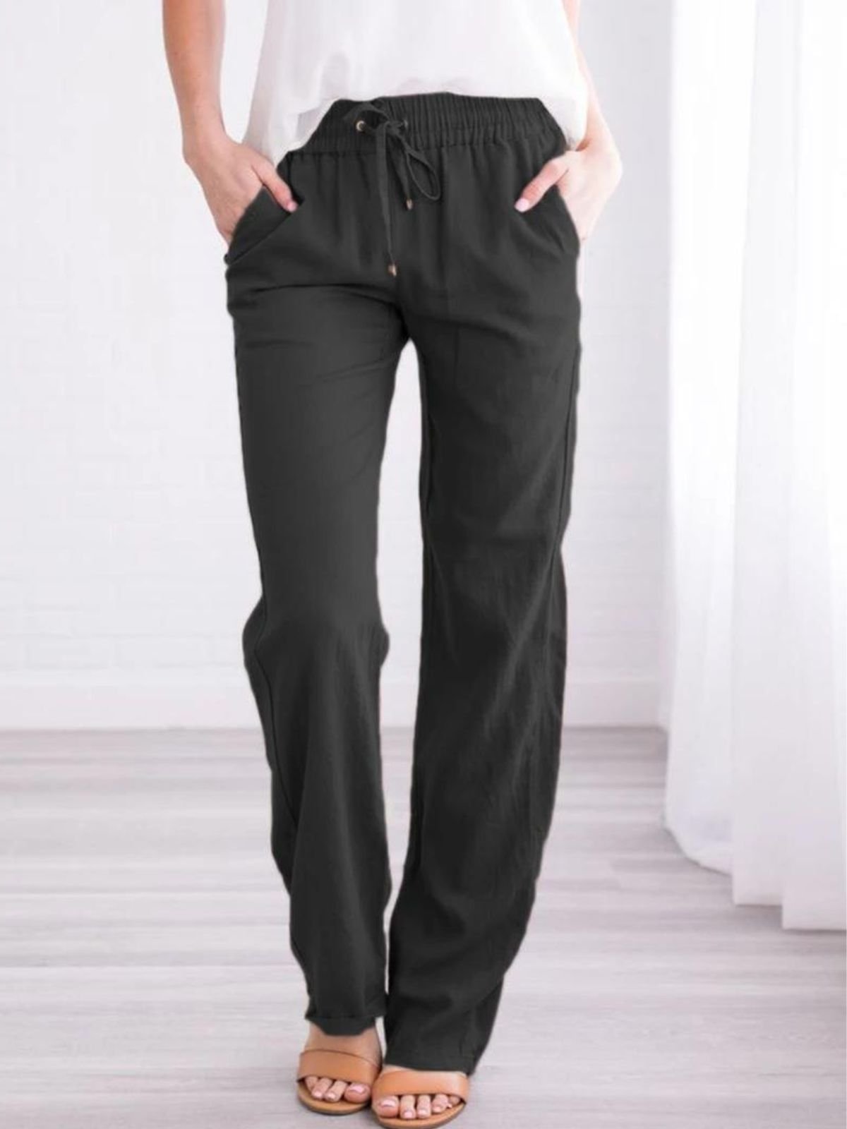 Damen Unifarben Lang Hose Lässig Frühling/Herbst Hose