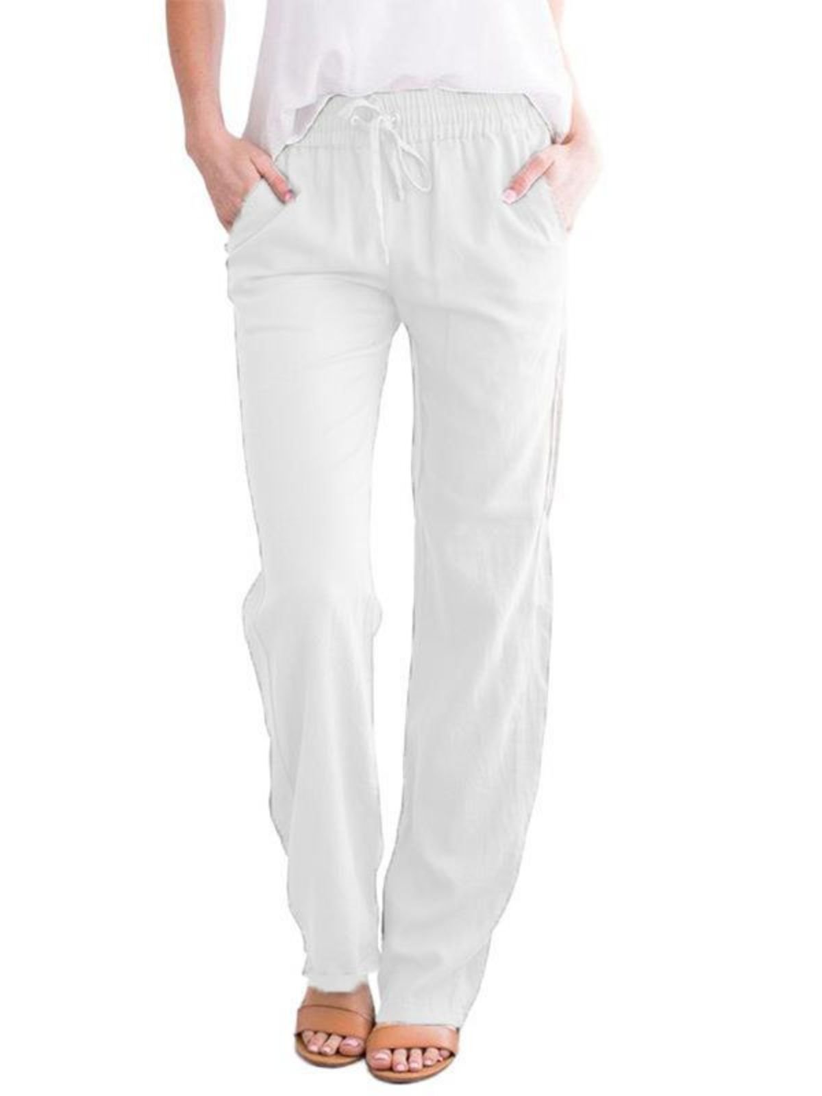 Damen Unifarben Lang Hose Lässig Frühling/Herbst Hose