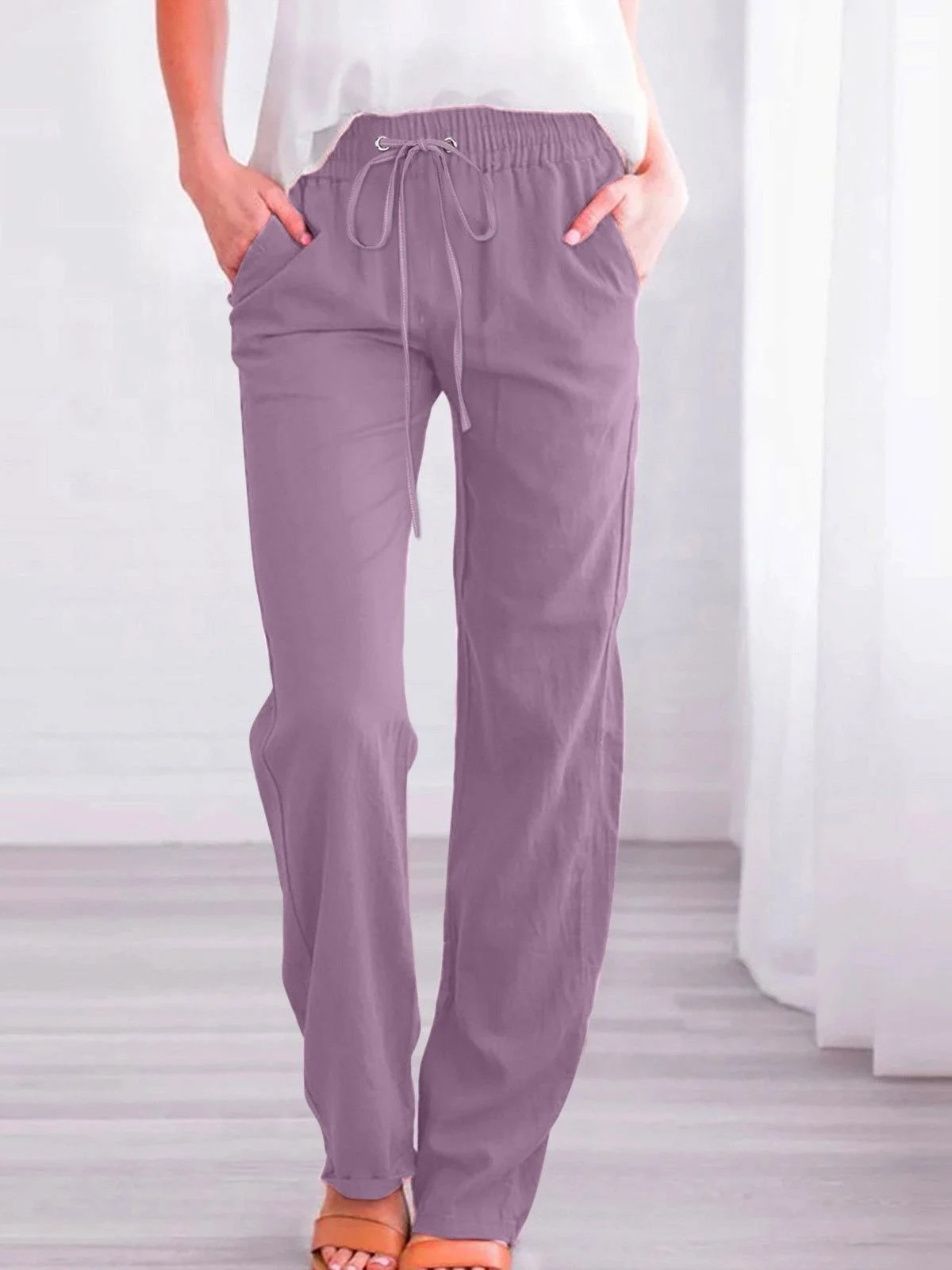 Damen Unifarben Lang Hose Lässig Frühling/Herbst Hose