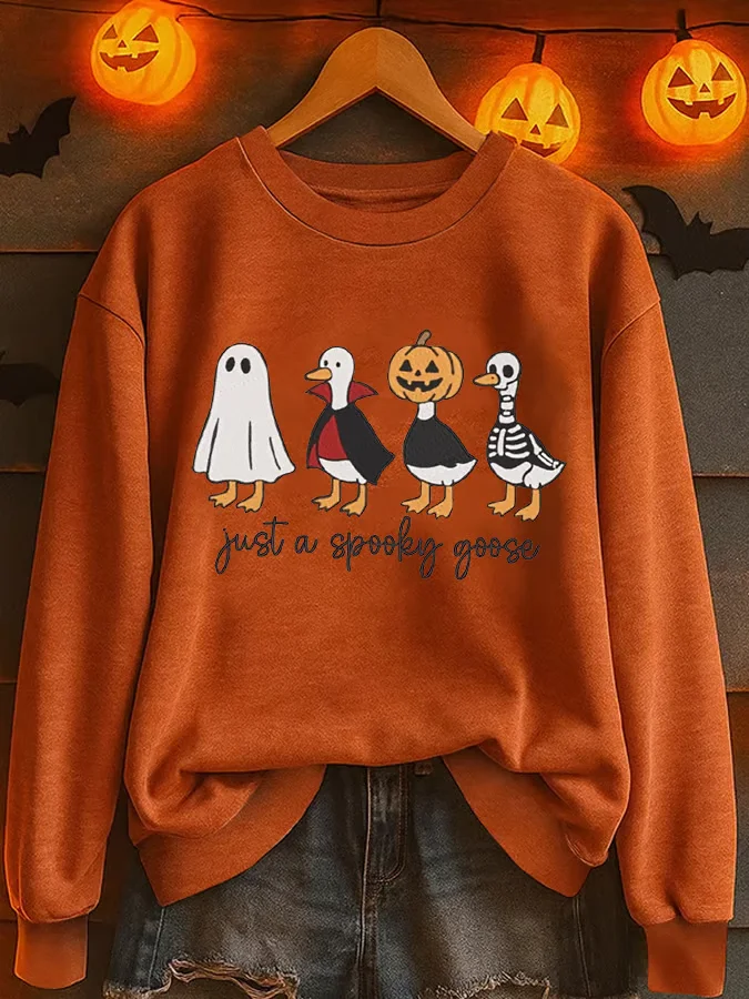 Lässig Rundhals Halloween Sweatshirt