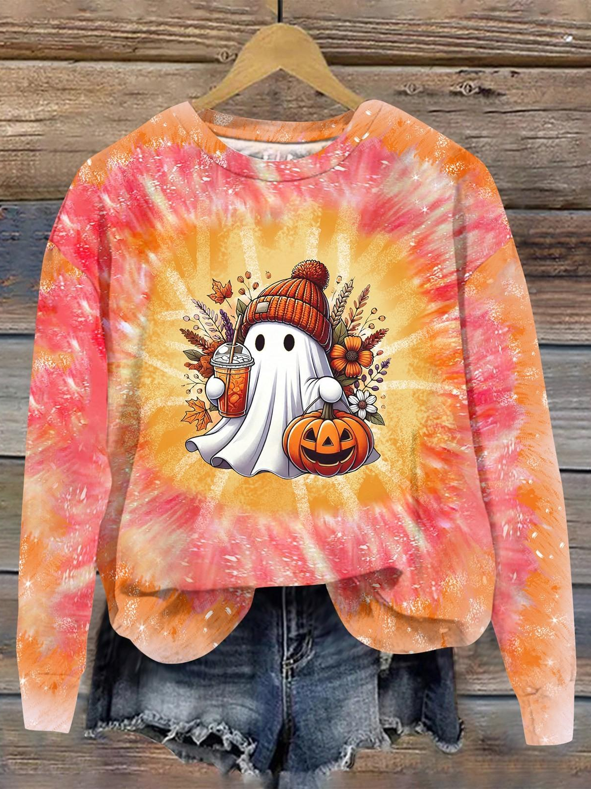 Lässig Rundhals Halloween Sweatshirt
