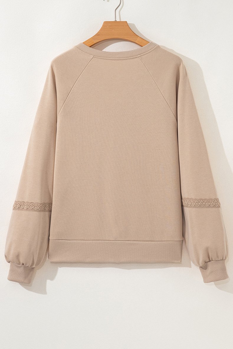 Lässig V-Ausschnitt Farbblock Sweatshirt