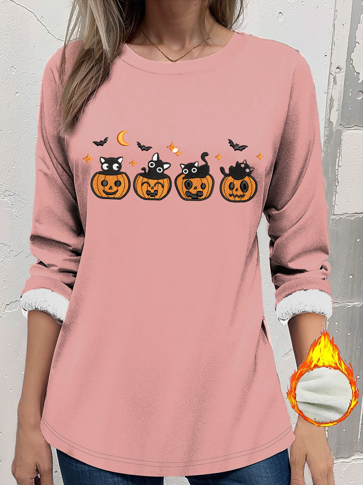 Retro Rundhals Halloween Sweatshirt