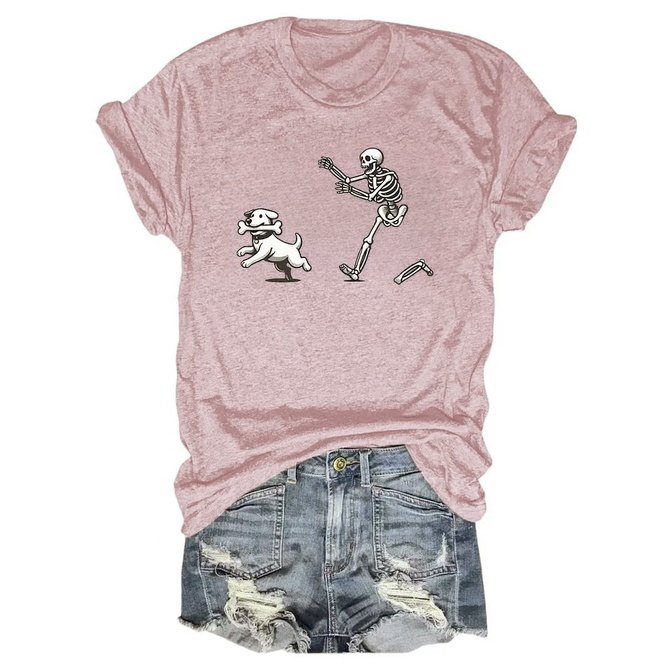 Lässig Hund Rundhals Kurzarm T-Shirt