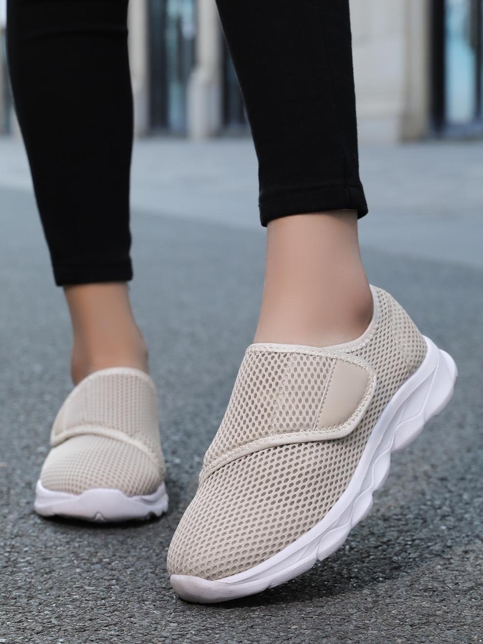 Lässig Unifarben Haken und Schleife Niedrig Fliegen Sie gewebte Schuhe Nahtverarbeitung