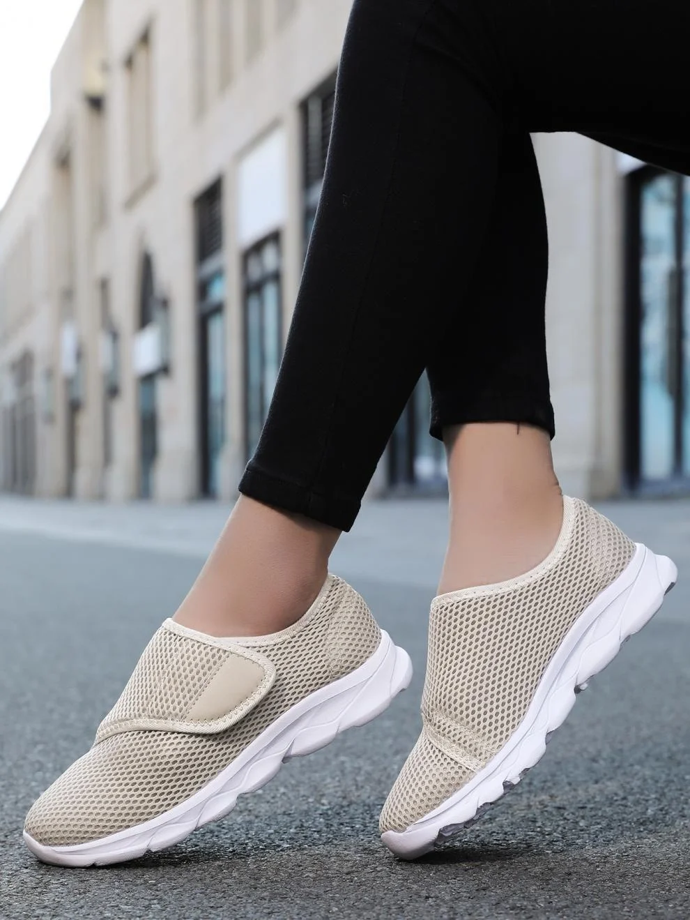 Lässig Unifarben Haken und Schleife Niedrig Fliegen Sie gewebte Schuhe Nahtverarbeitung