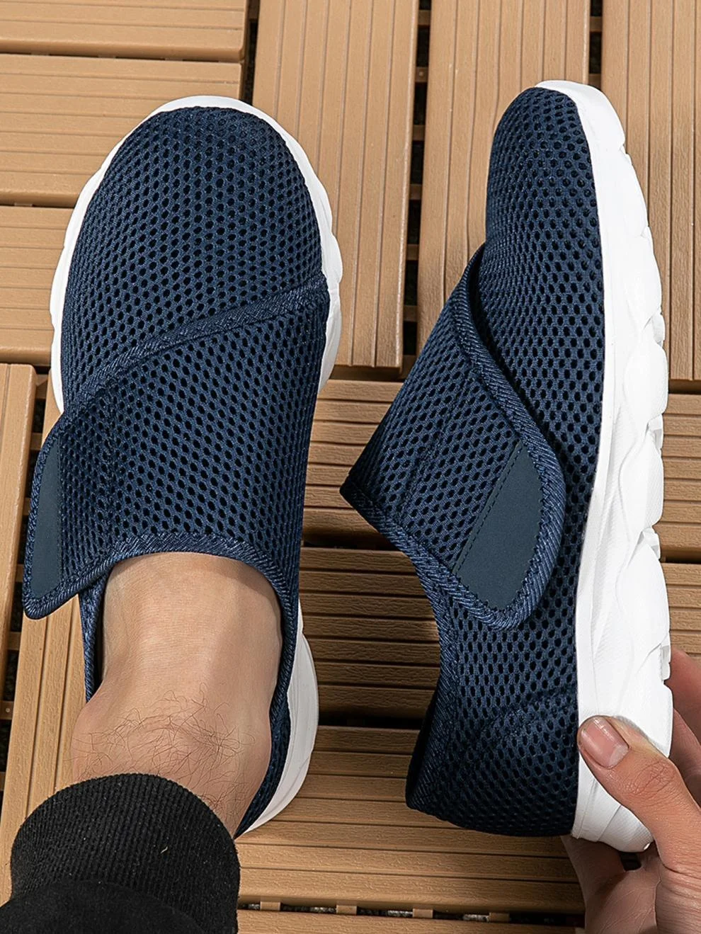Lässig Unifarben Haken und Schleife Niedrig Fliegen Sie gewebte Schuhe Nahtverarbeitung