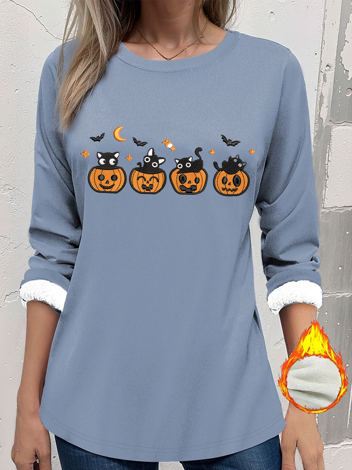 Retro Rundhals Halloween Sweatshirt