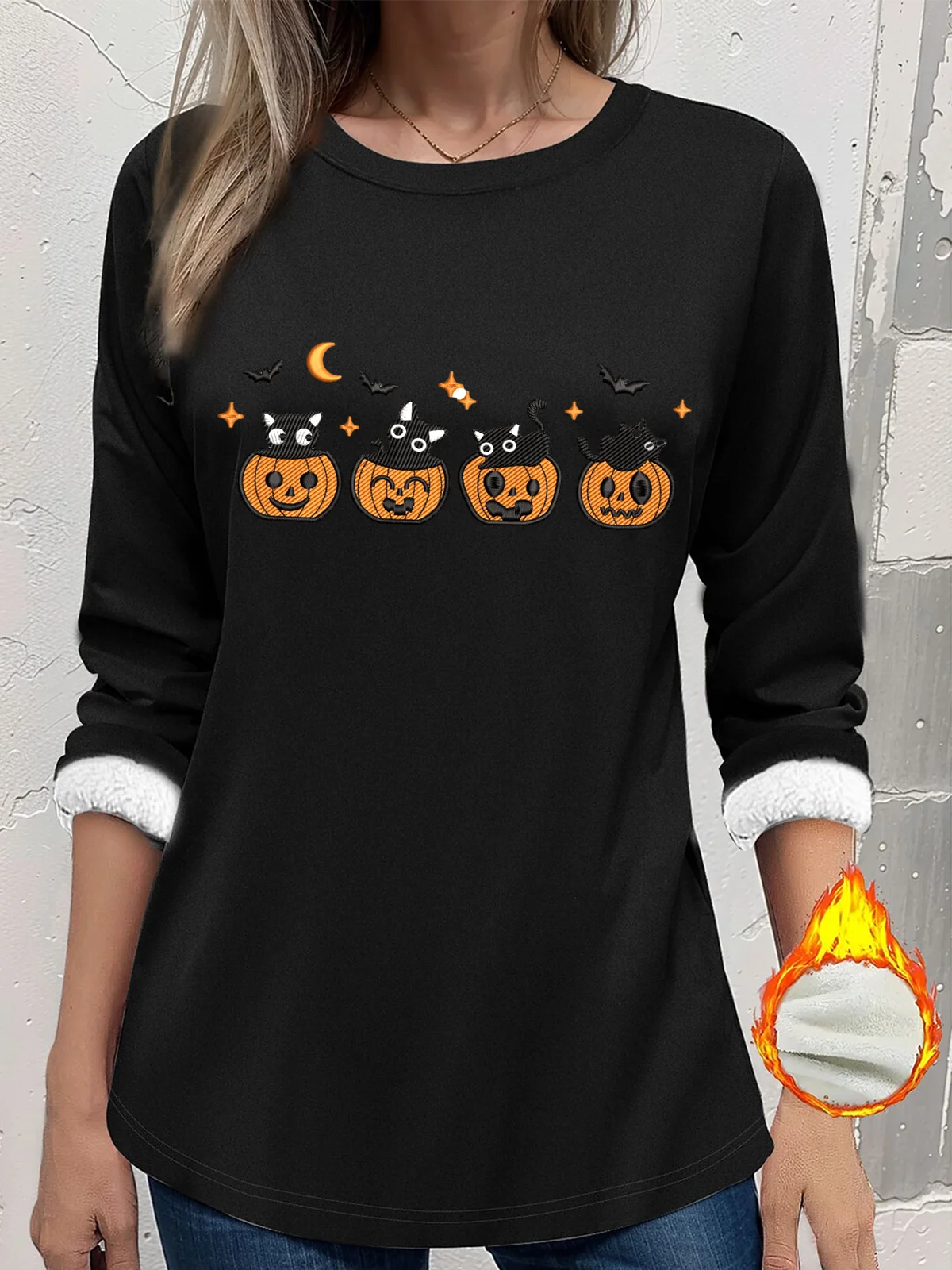 Retro Rundhals Halloween Sweatshirt
