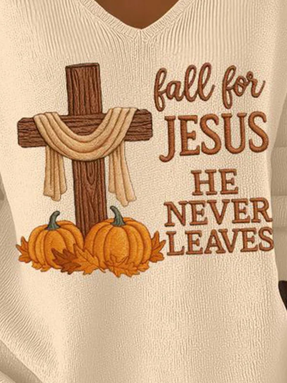 Damen Baumwolle Jesus Kopieren Langarm Bequem Lässig Pullover