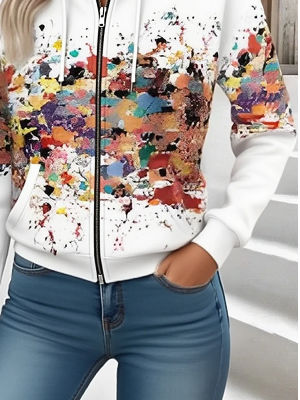 Retro Kapuze Verlaufsmuster Kapuze