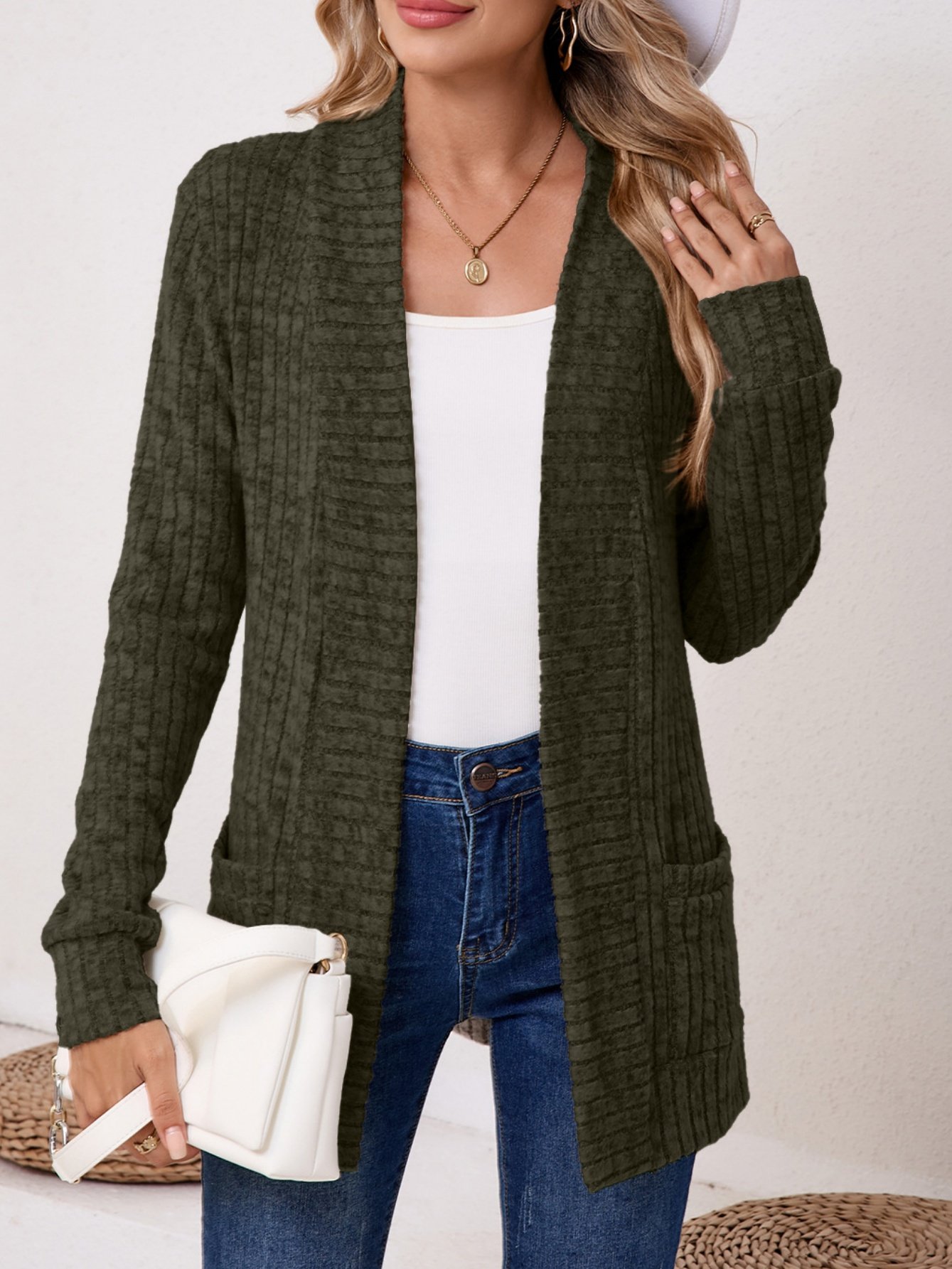 Damen Frühling/Herbst Oberbekleidung Retro Nahtverarbeitung Unifarben Langarm Jacke