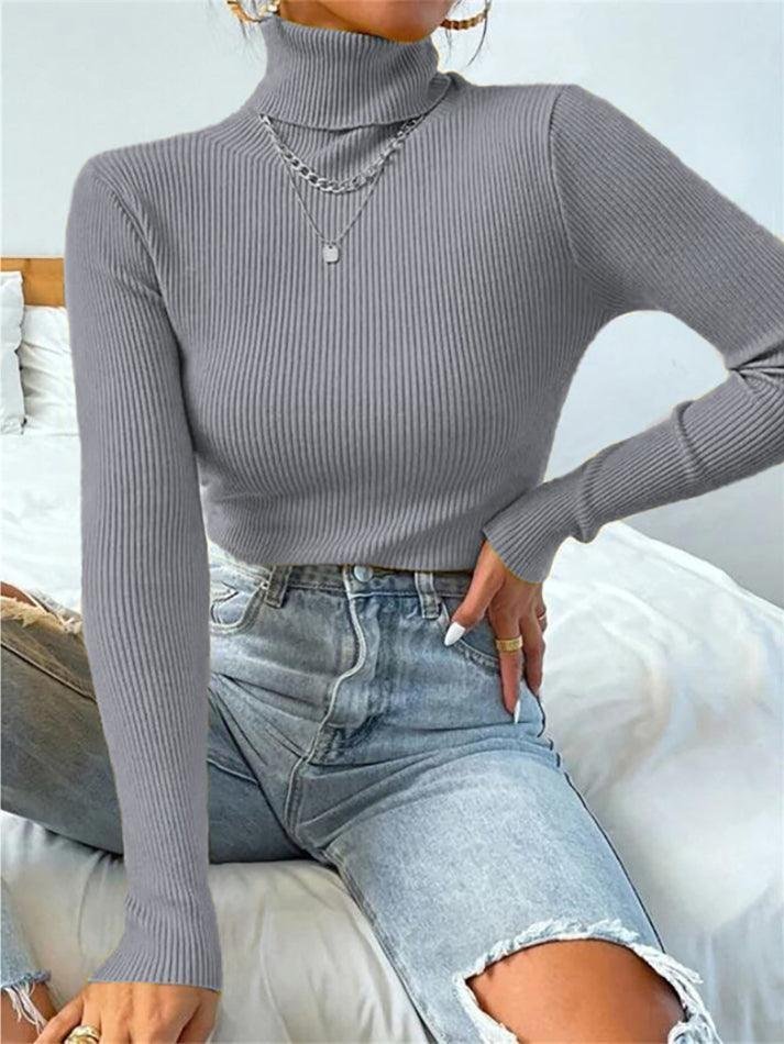 Licht Luxuriös hochwertig Pullover Herbst und Winter Haufen Ausschnitt Base Pullover Schmal Passen Dick Base Pullover