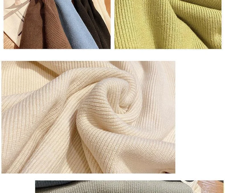 Licht Luxuriös hochwertig Pullover Herbst und Winter Haufen Ausschnitt Base Pullover Schmal Passen Dick Base Pullover