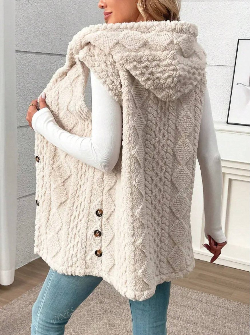 Damen Baumwolle Unifarben Ärmellos Bequem Lässig Strickjacke