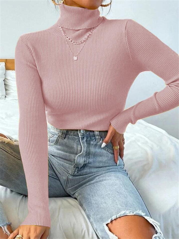Licht Luxuriös hochwertig Pullover Herbst und Winter Haufen Ausschnitt Base Pullover Schmal Passen Dick Base Pullover