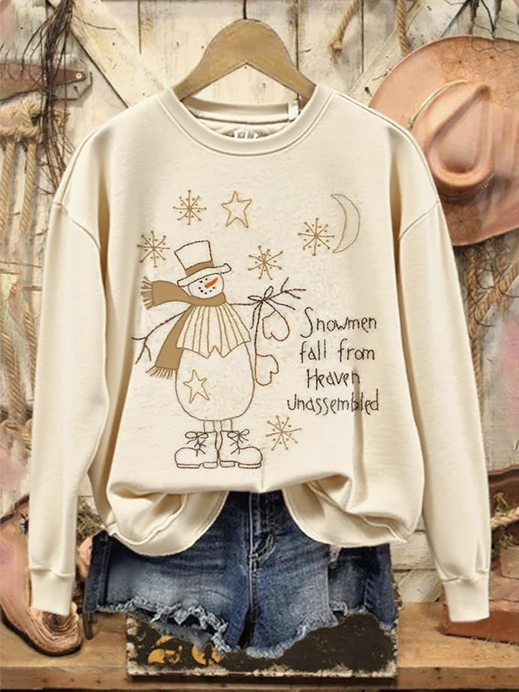 Lässig Rundhals Textbriefe Sweatshirt