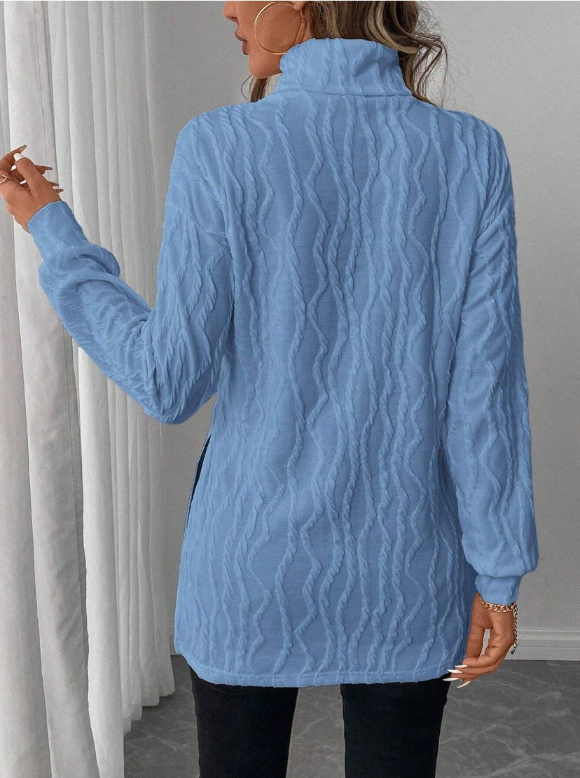 Lässig Unifarben Rundhals Langarm T-Shirt