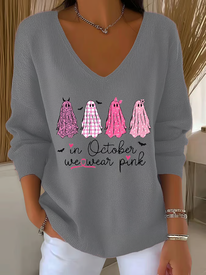 Damen Baumwolle Geometrisch Langarm Bequem Lässig Pullover