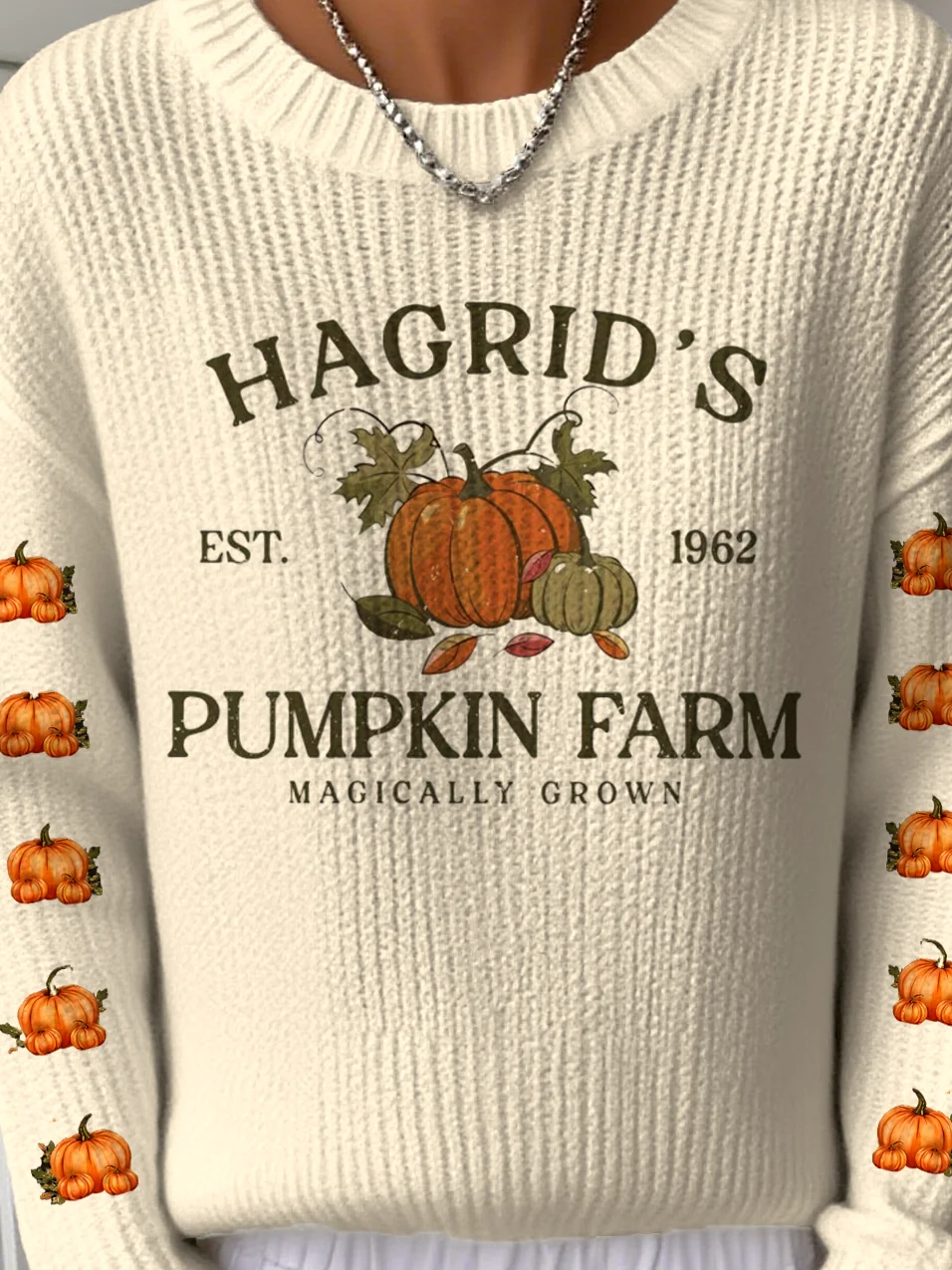Damen Halloween (Kürbis) Langarm Bequem Retro Pullover