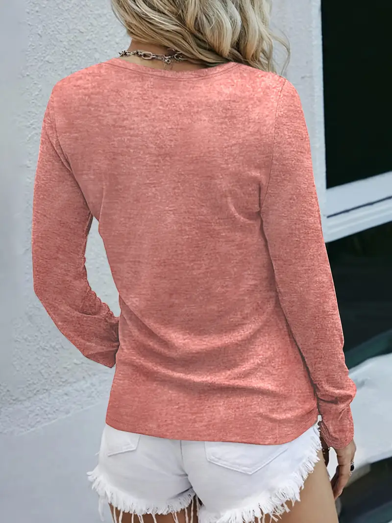 Lässig Abstrakt Rundhals Langarm T-Shirt