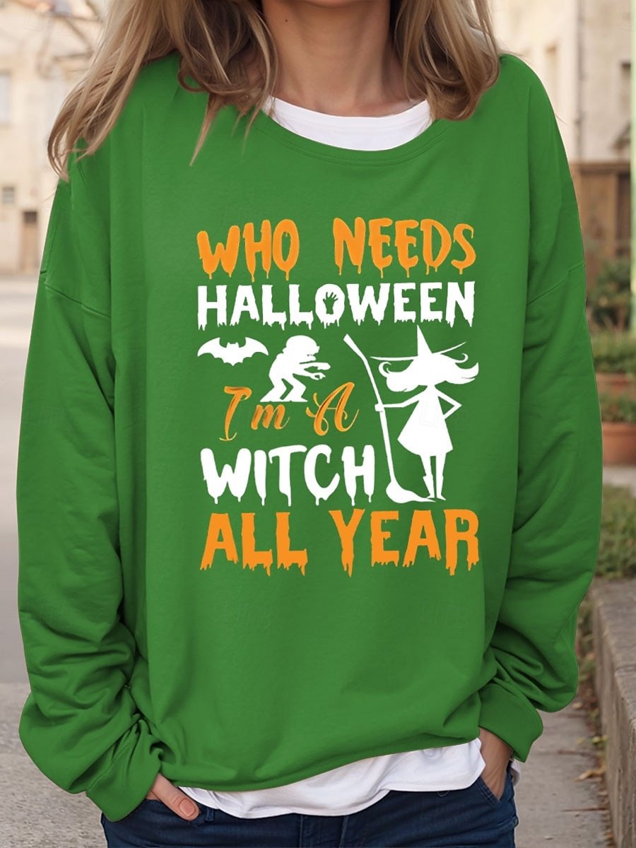 Retro Rundhals Halloween Sweatshirt