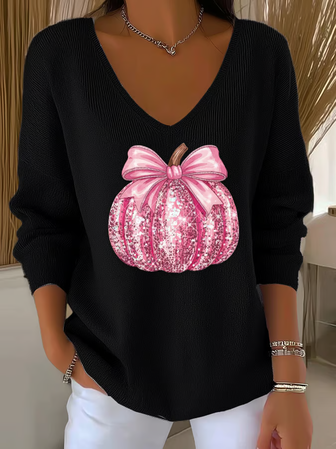 Damen Baumwolle Geometrisch Langarm Bequem Lässig Pullover