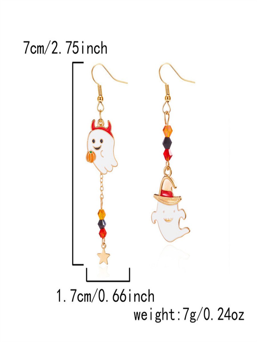 Legierung Galvanisieren Halloween Schmuck Kartoon die Fledermaus Geist Kürbis Ohrringe Halloween Kätzchen Schädel Spinne Hexe Ohrringe