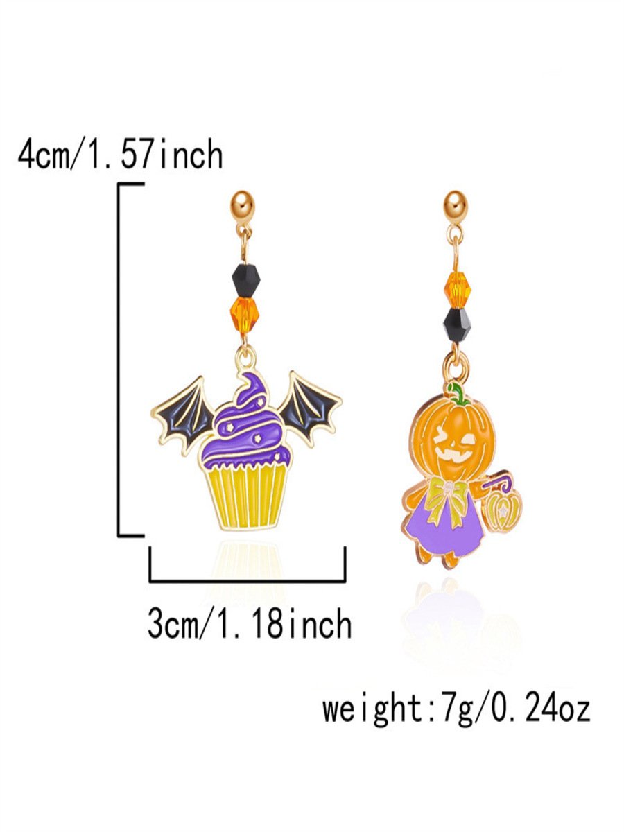 Legierung Galvanisieren Halloween Schmuck Kartoon die Fledermaus Geist Kürbis Ohrringe Halloween Kätzchen Schädel Spinne Hexe Ohrringe