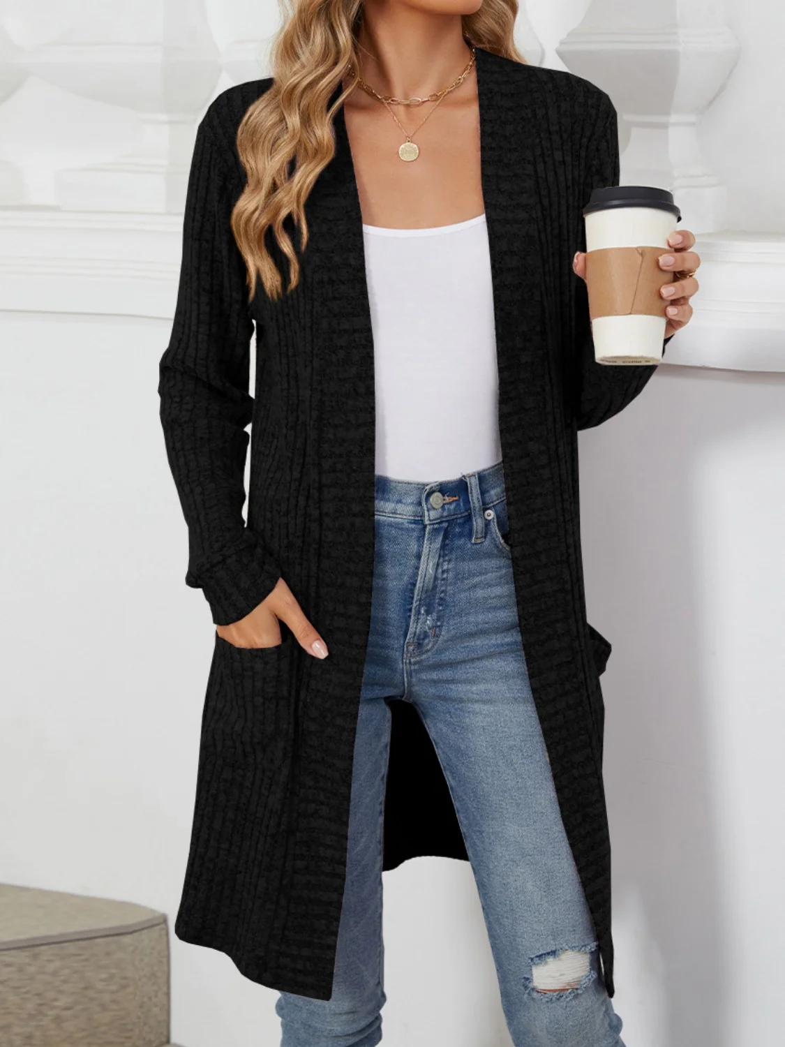 Damen Frühling/Herbst Oberbekleidung Retro Nahtverarbeitung Unifarben Langarm Wickeln Jacke