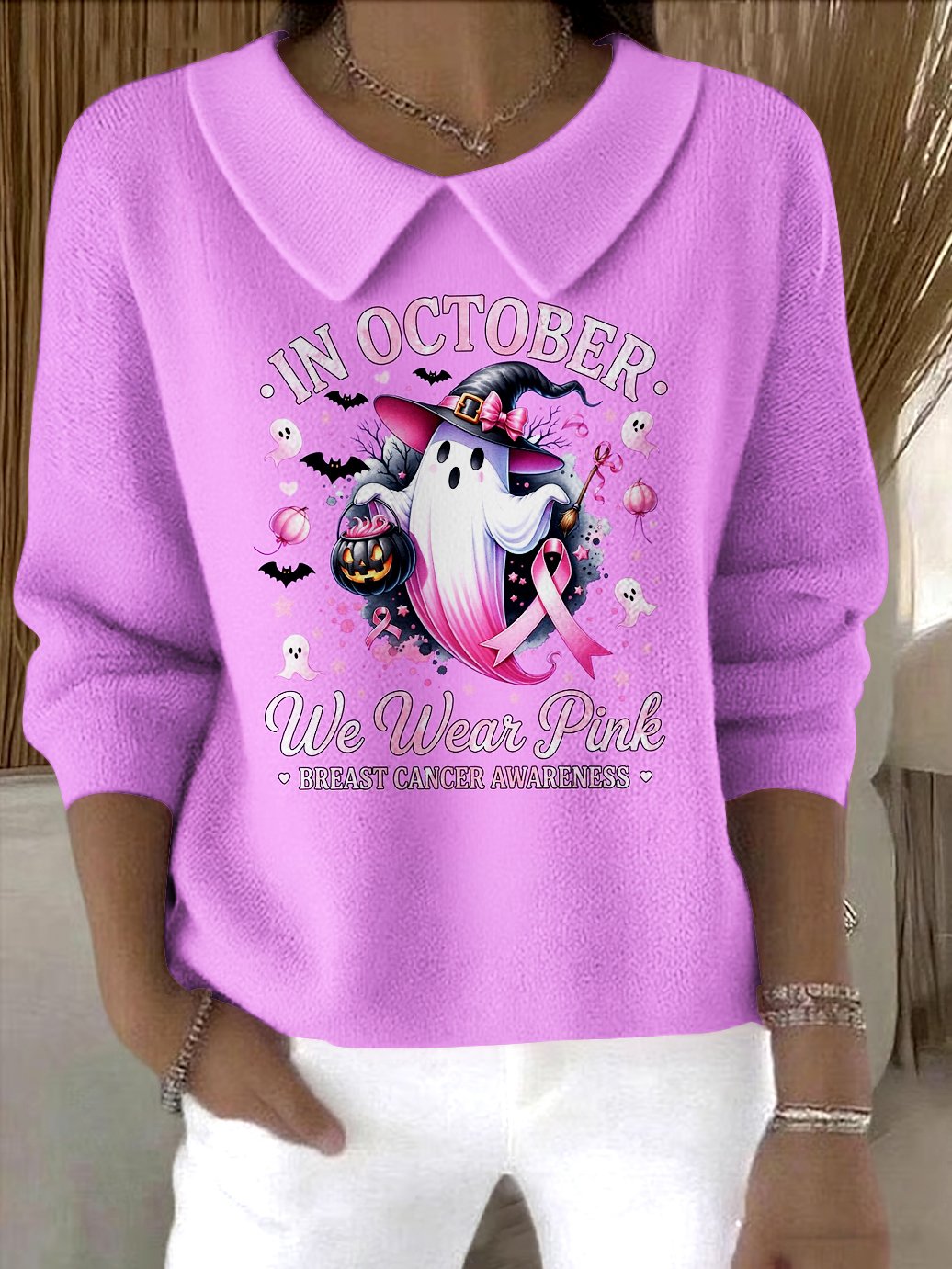 Damen Baumwolle Tier Langarm Bequem Lässig Pullover