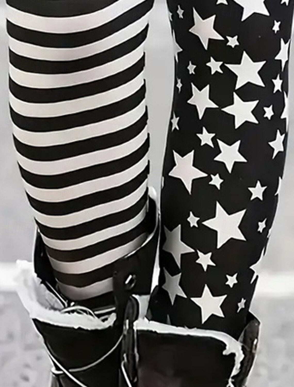 Damen Gestreift Retro Alle Jahreszeiten Lang Leggings