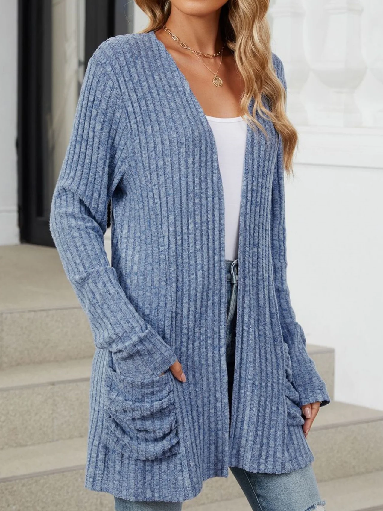 Damen Frühling/Herbst Oberbekleidung Retro Gerafft Unifarben Langarm Jacke