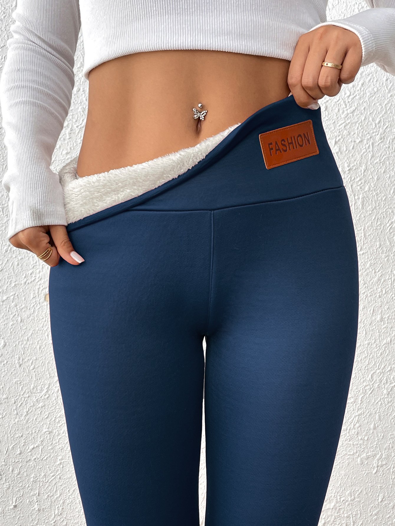 Damen Unifarben Lässig Winter Lang Leggings