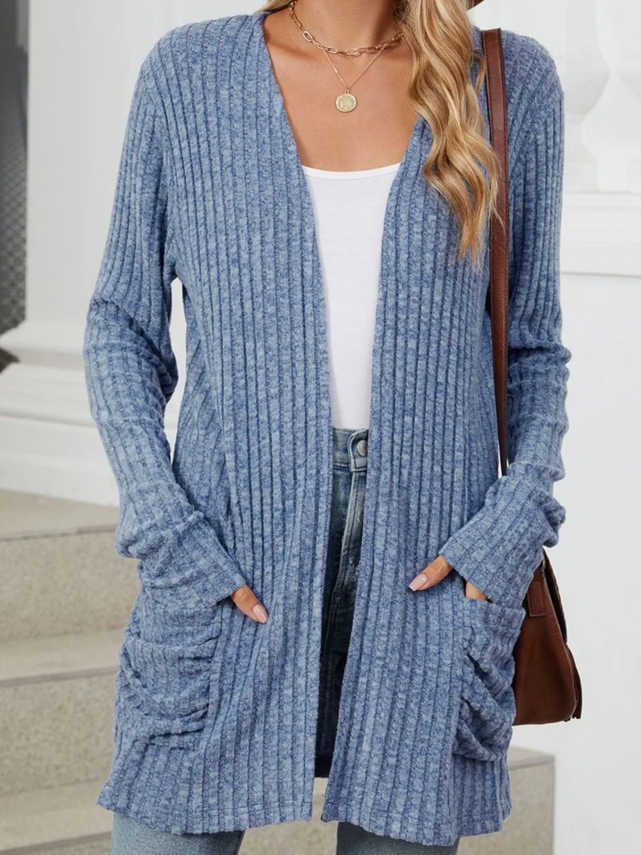 Damen Frühling/Herbst Oberbekleidung Retro Gerafft Unifarben Langarm Jacke