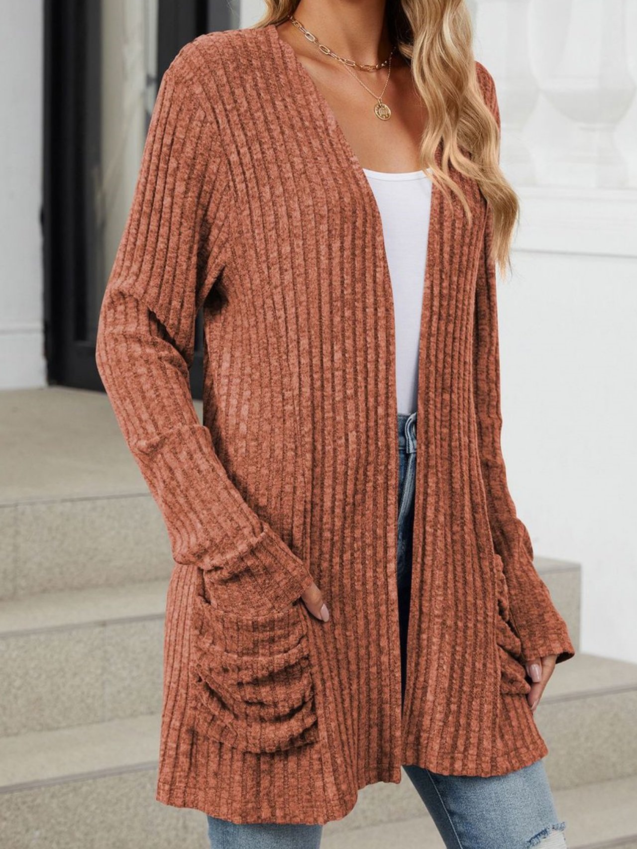 Damen Frühling/Herbst Oberbekleidung Retro Gerafft Unifarben Langarm Jacke