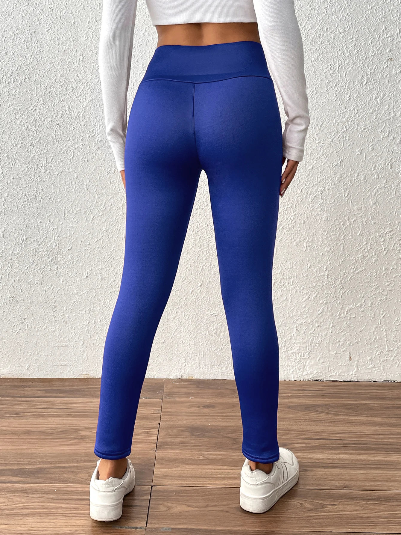 Damen Unifarben Lässig Winter Lang Leggings