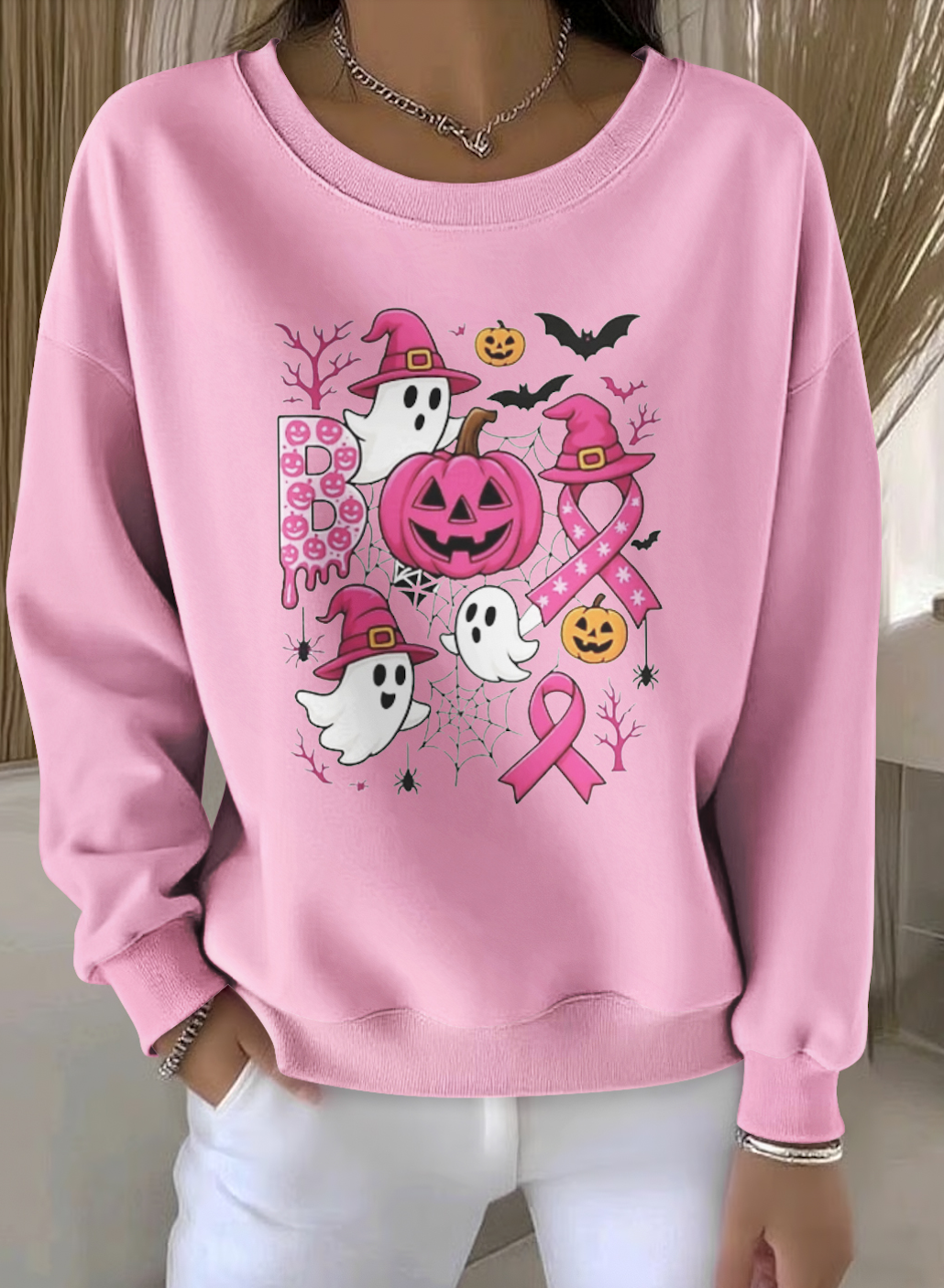 Lässig Rundhals Halloween Sweatshirt