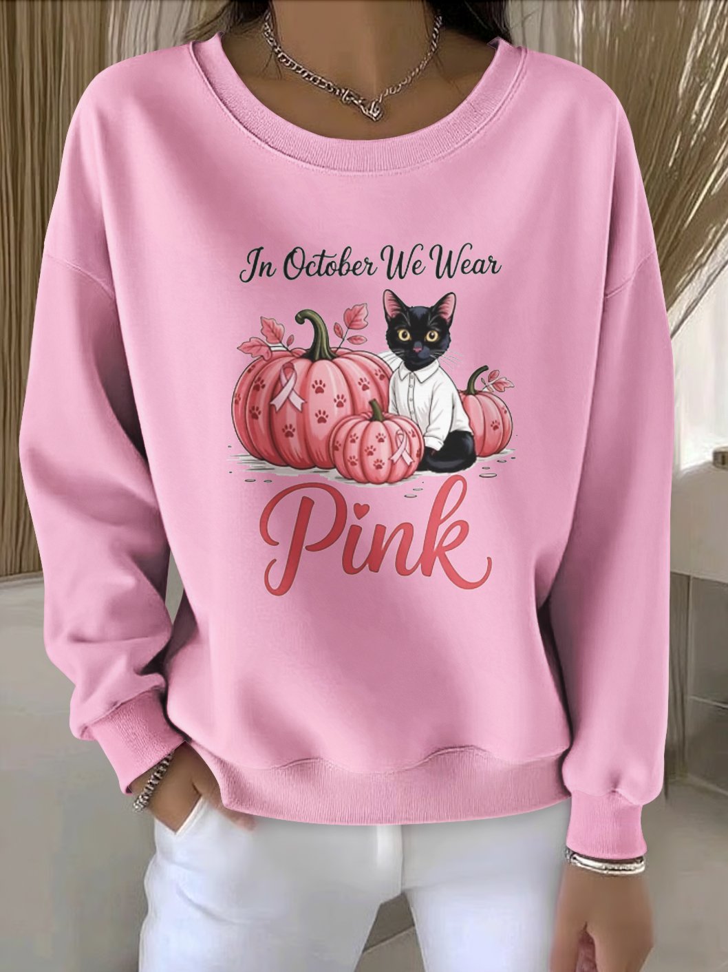 Lässig Rundhals Geblümt Sweatshirt