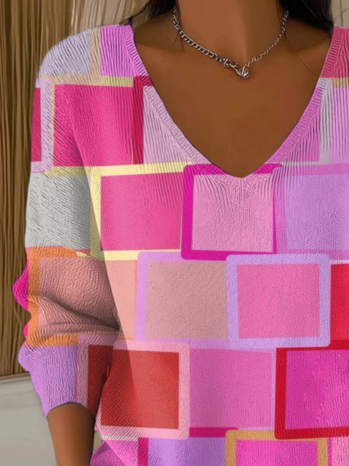 Damen Baumwolle Malerei Langarm Bequem Lässig Pullover