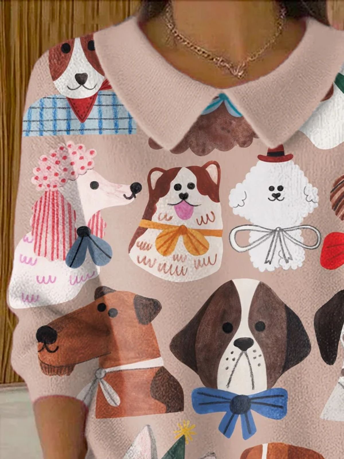 Damen Baumwolle Kartoon Langarm Bequem Lässig Pullover
