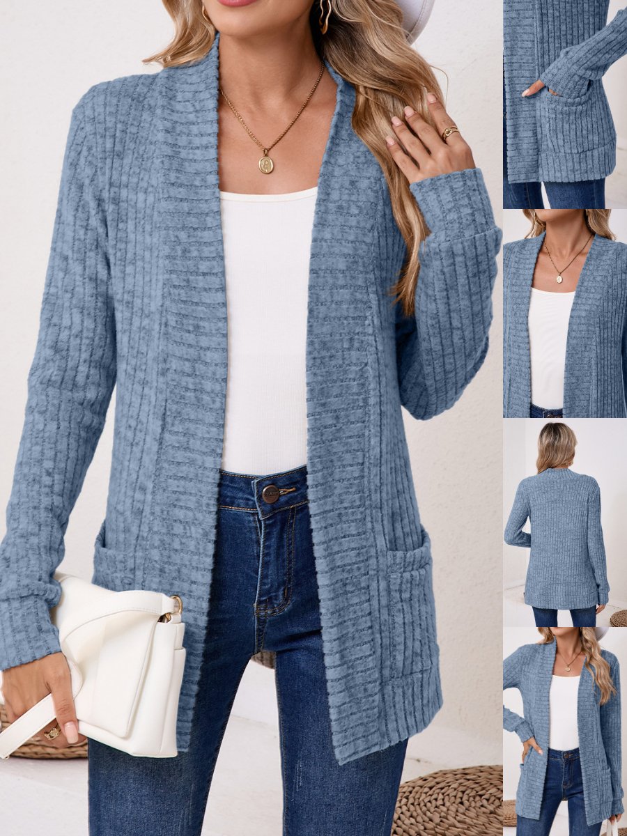 Damen Frühling/Herbst Oberbekleidung Retro Nahtverarbeitung Unifarben Langarm Jacke