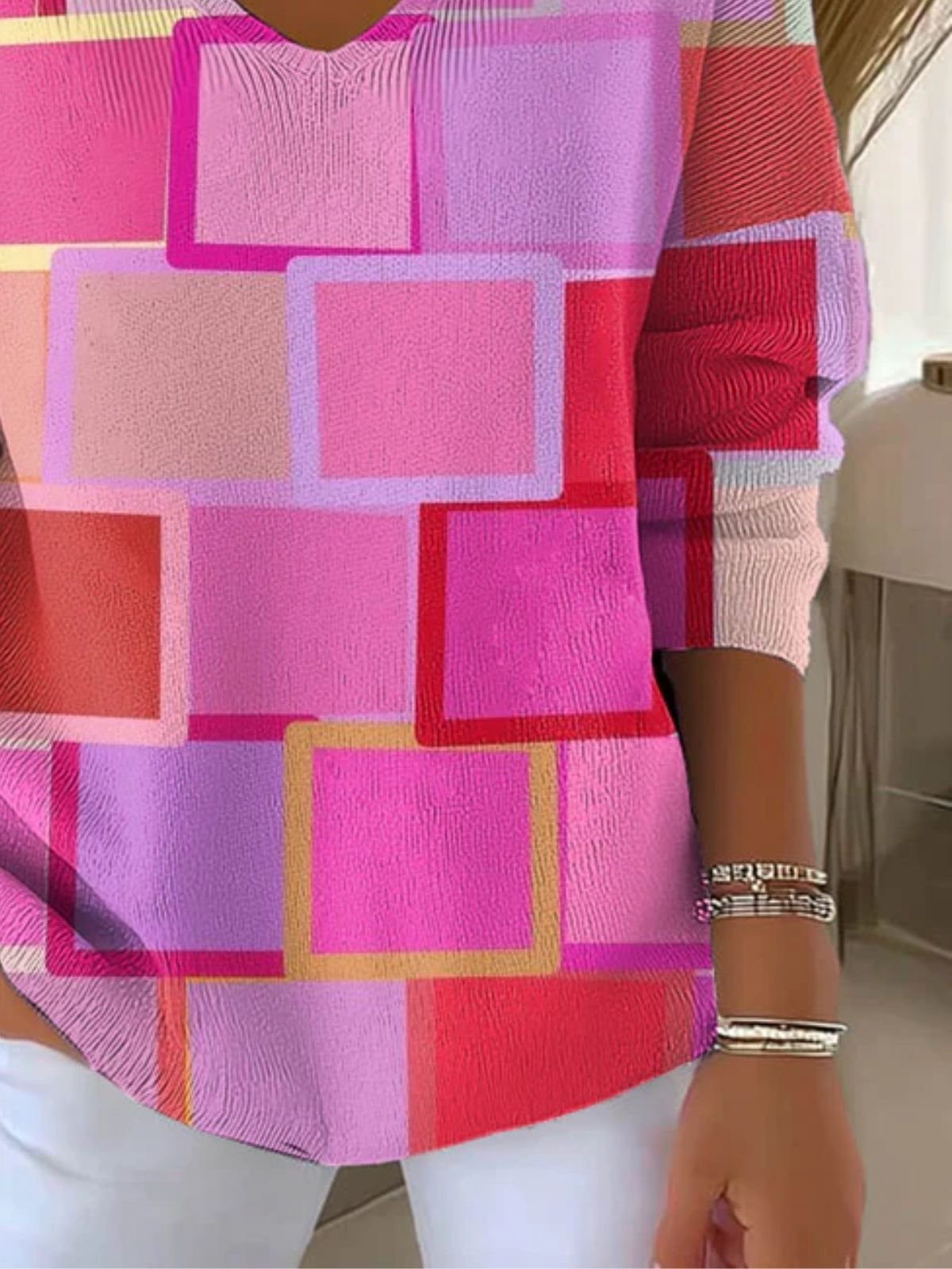 Damen Baumwolle Malerei Langarm Bequem Lässig Pullover