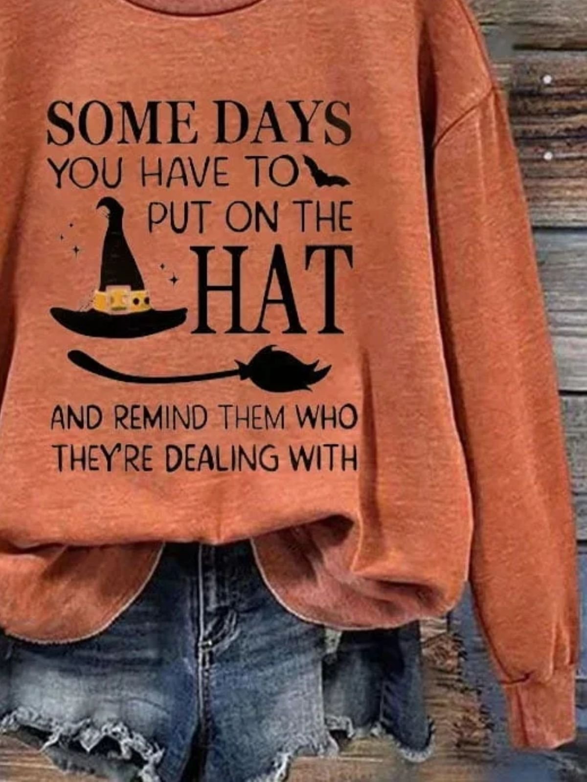 Retro Rundhals Halloween (Halloween Hut) Sweatshirt