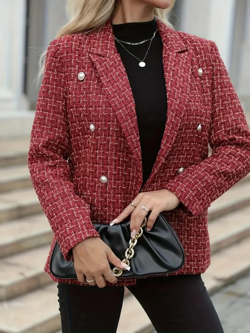 Damen Geometrisch Frühling/Herbst Oberbekleidung Lässig Langarm Schalkragen Regelmäßig Blazer