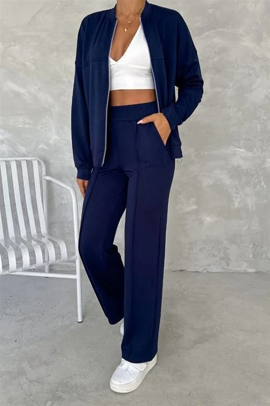 Damen Unifarben Zweiteiliges Set Täglich Langarm Lässig Frühling/Herbst Bluse mit Hose Matching Set