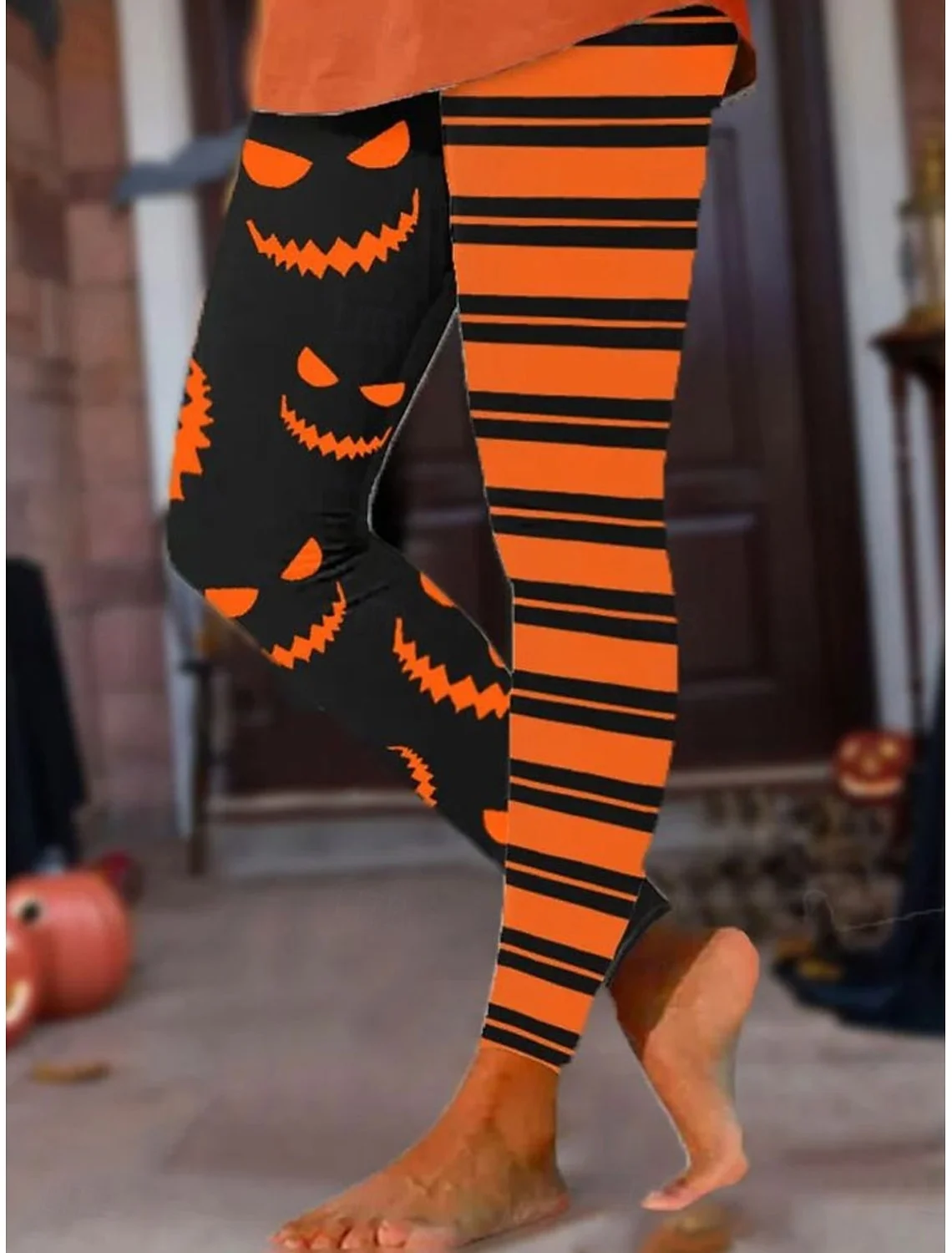 Damen Halloween Retro Alle Jahreszeiten Lang Leggings