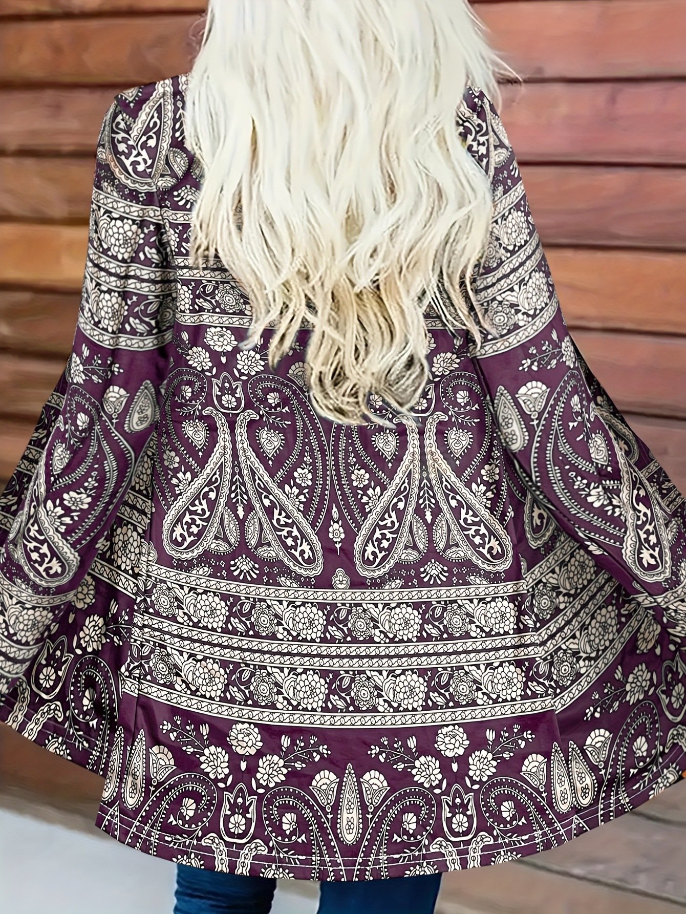 Damen Frühling/Herbst Oberbekleidung Lässig Geometrisch Langarm V-Ausschnitt Jacke